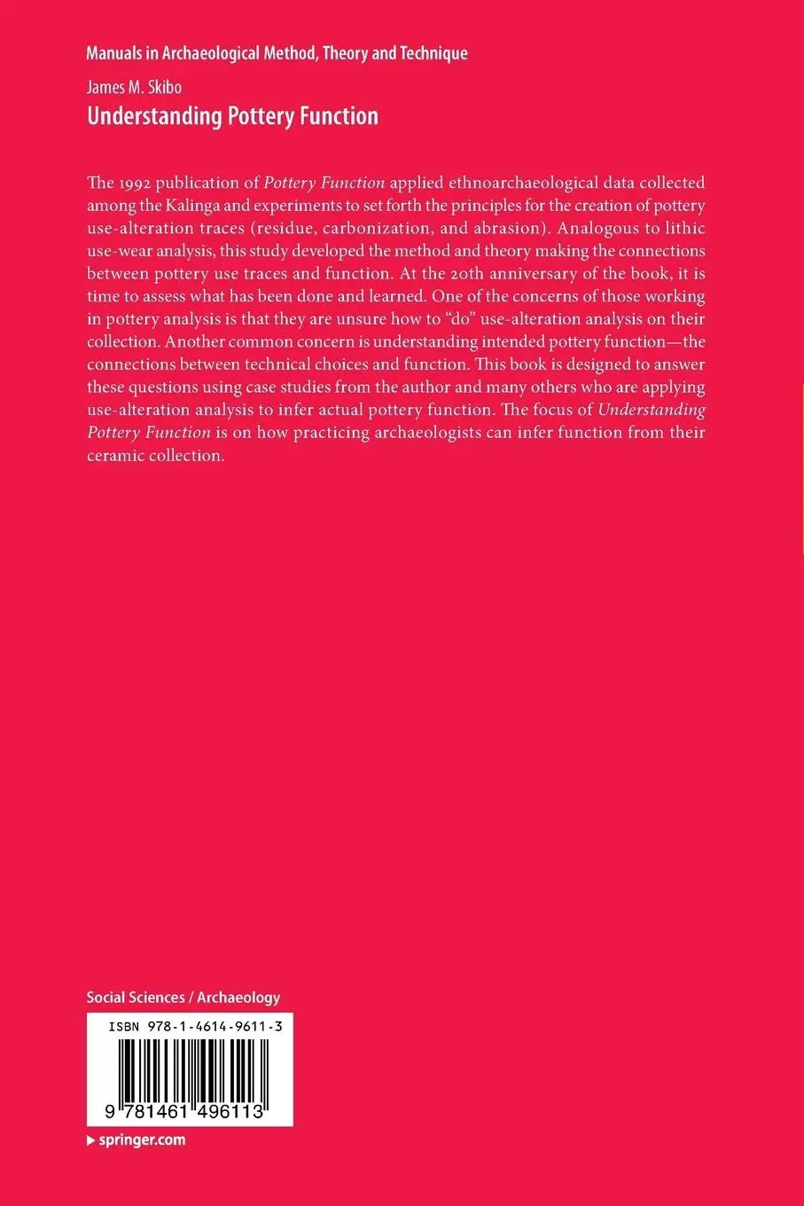 Rückseite: 9781461496113 | Understanding Pottery Function | James M. Skibo | Taschenbuch | ix
