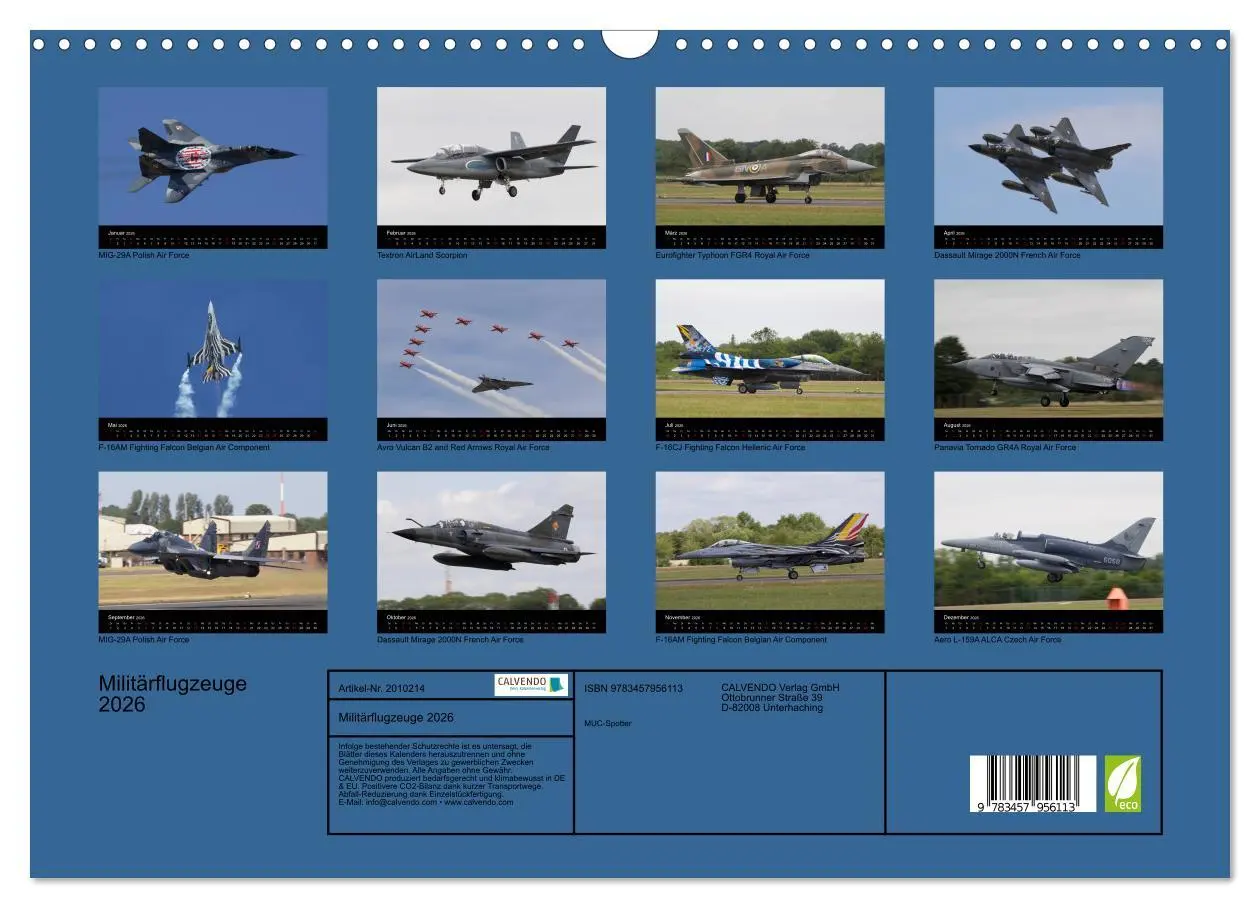 Bild: 9783457956113 | Militärflugzeuge 2026 (Wandkalender 2026 DIN A3 quer), CALVENDO...