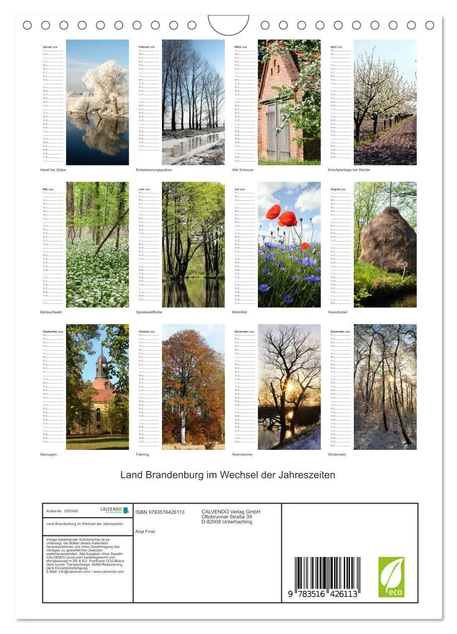 Bild: 9783516426113 | Land Brandenburg im Wechsel der Jahreszeiten (Wandkalender 2026 DIN...