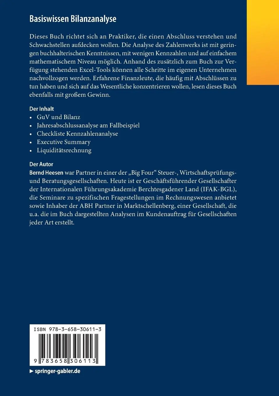 Rückseite: 9783658306113 | Basiswissen Bilanzanalyse | Bernd Heesen | Taschenbuch | x | Deutsch