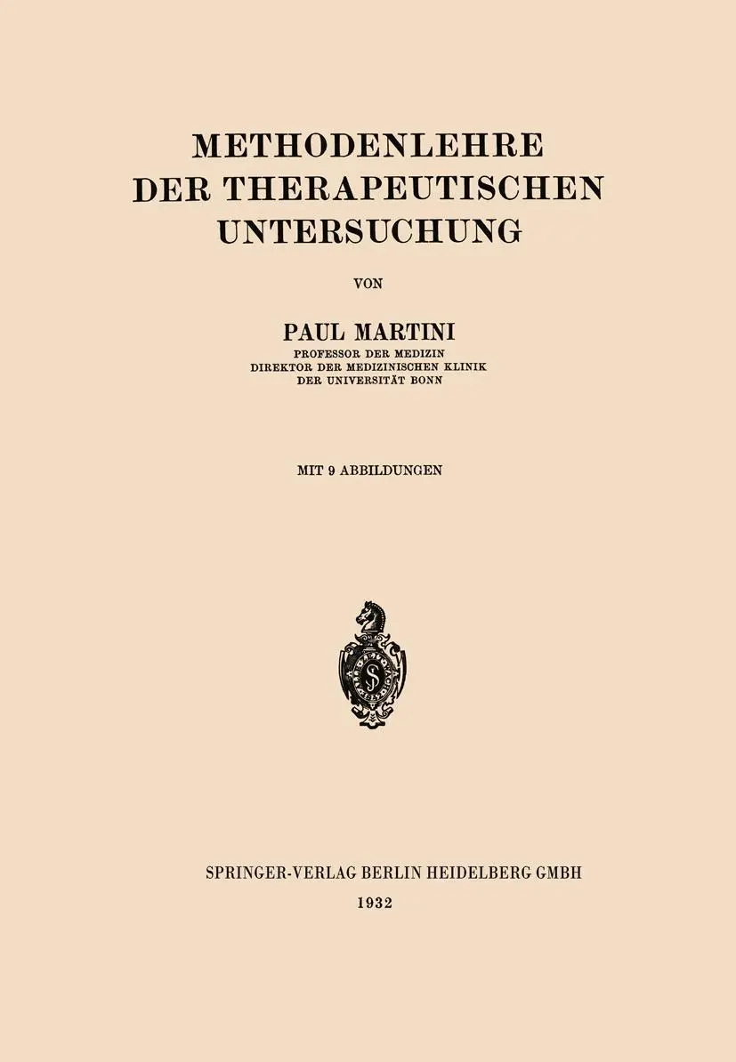 Cover: 9783662406113 | Methodenlehre der Therapeutischen Untersuchung | Paul Martini | Buch