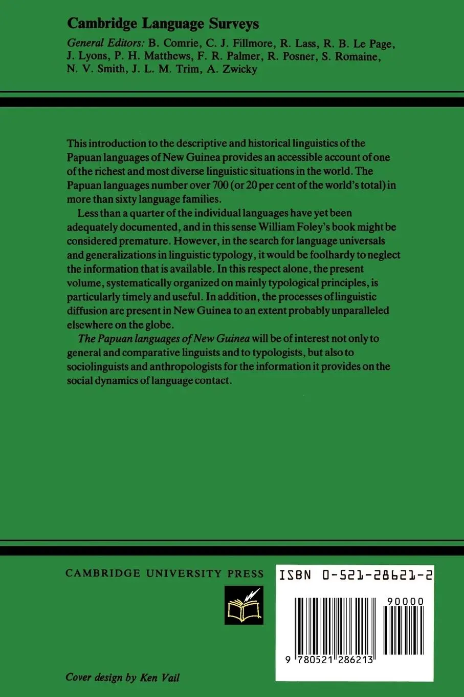 Rückseite: 9780521286213 | The Papuan Languages of New Guinea | William A. Foley | Taschenbuch