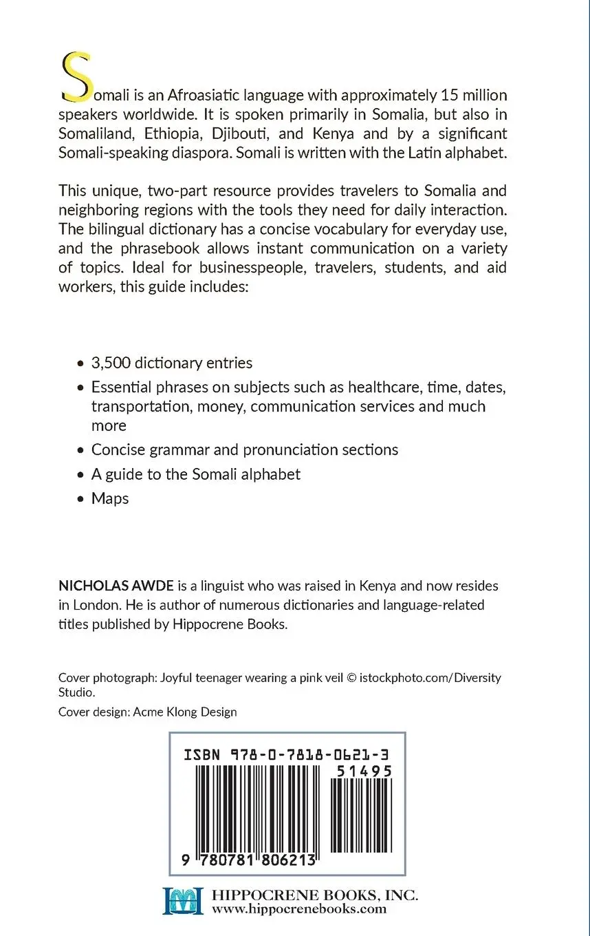 Rückseite: 9780781806213 | Somali-English/English-Somali Dictionary &amp; Phrasebook | Quadir (u. a.)
