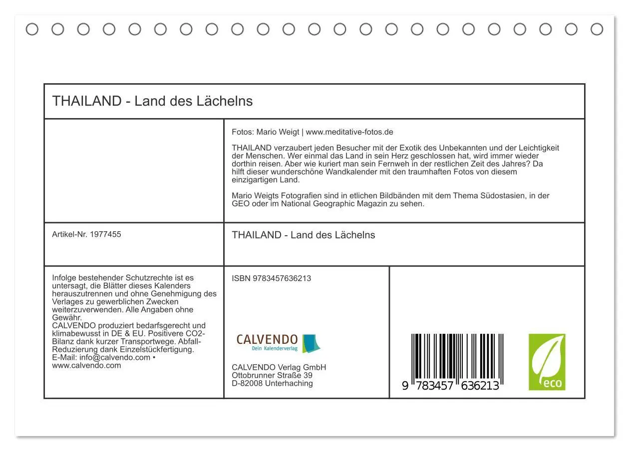 Bild: 9783457636213 | THAILAND - Land des Lächelns (Tischkalender 2026 DIN A5 quer),...