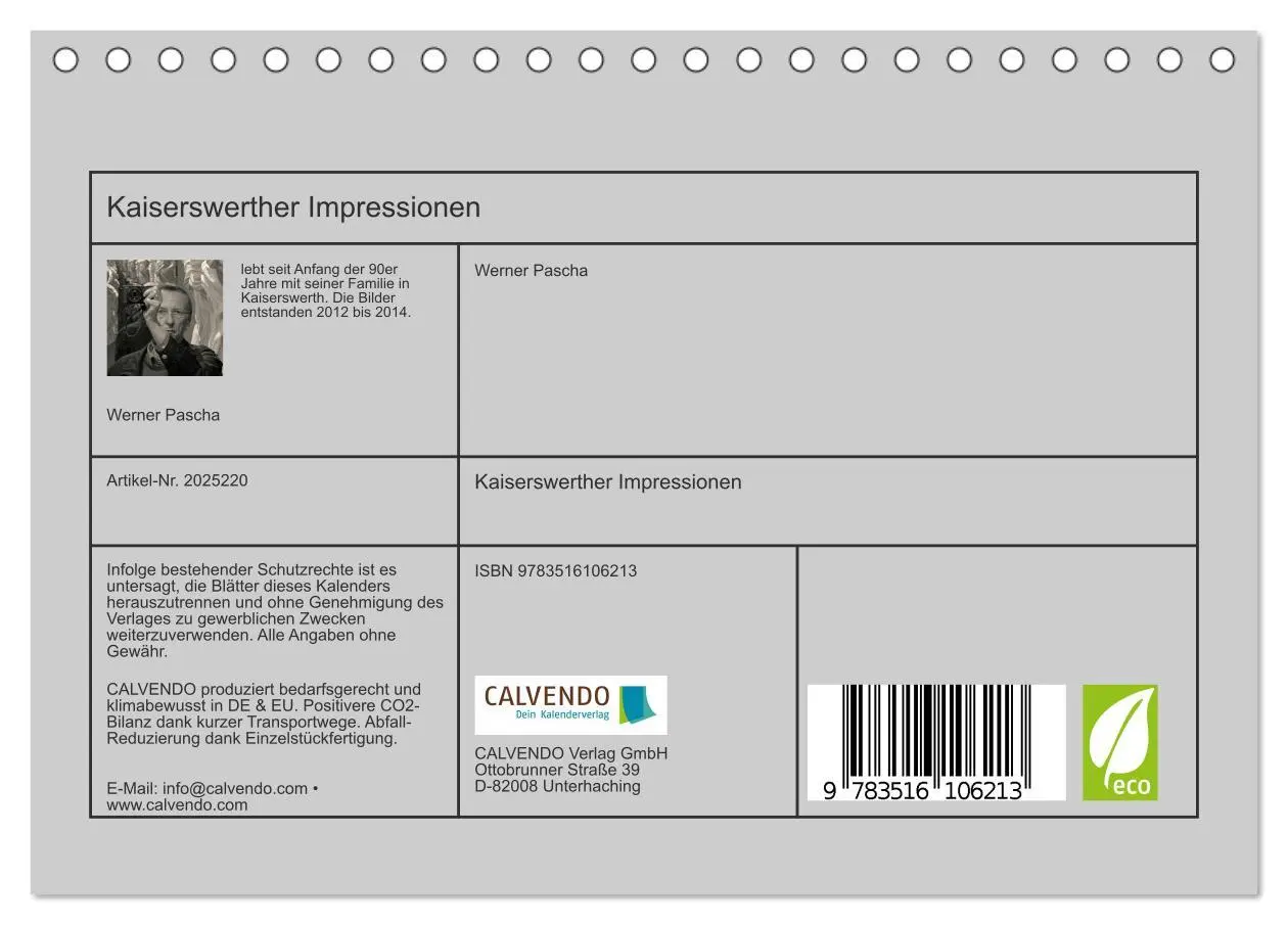 Bild: 9783516106213 | Kaiserswerther Impressionen (Tischkalender 2026 DIN A5 quer),...