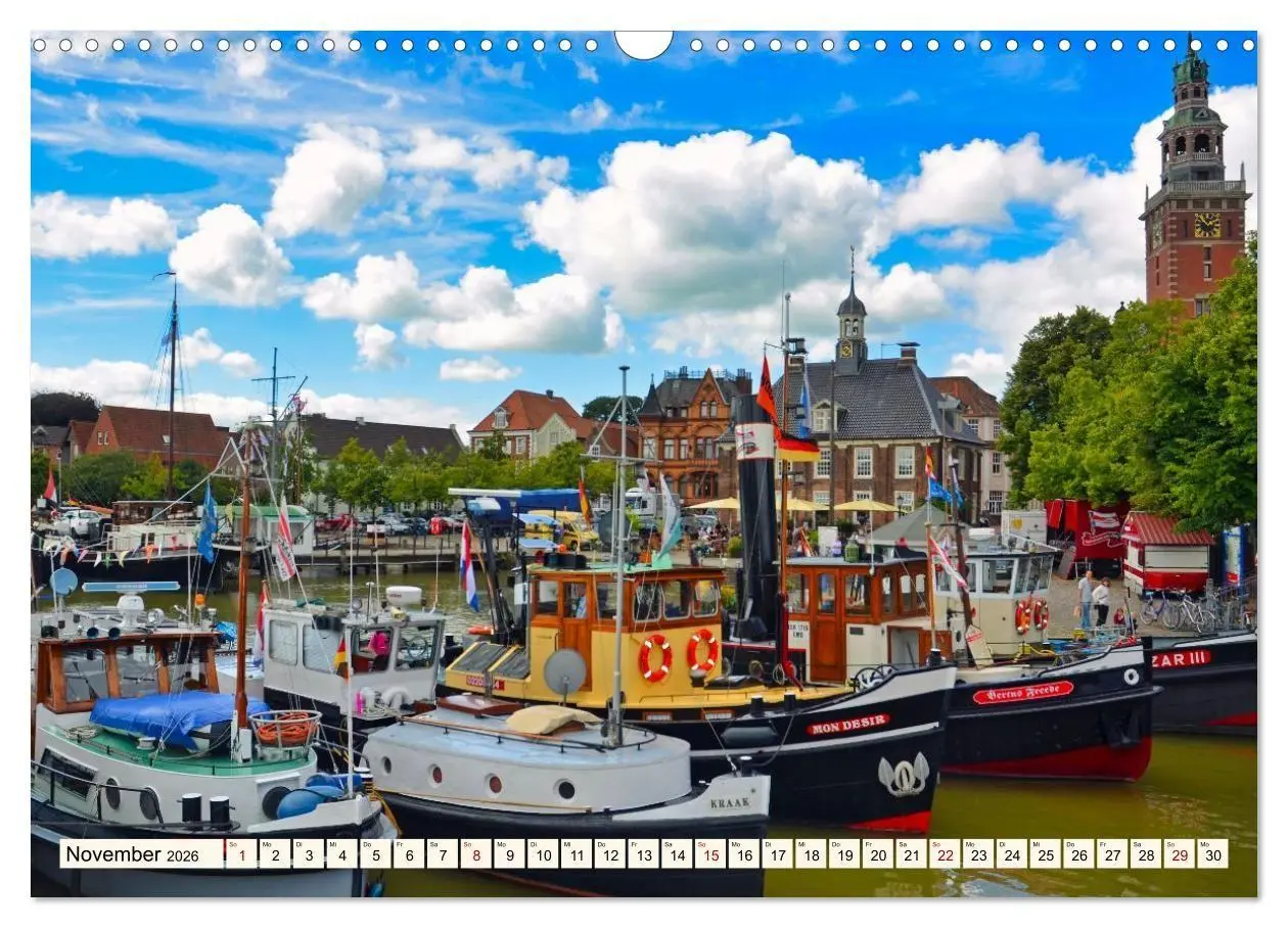 Bild: 9783516656213 | Charmante Stadt - LEER (Wandkalender 2026 DIN A3 quer), CALVENDO...