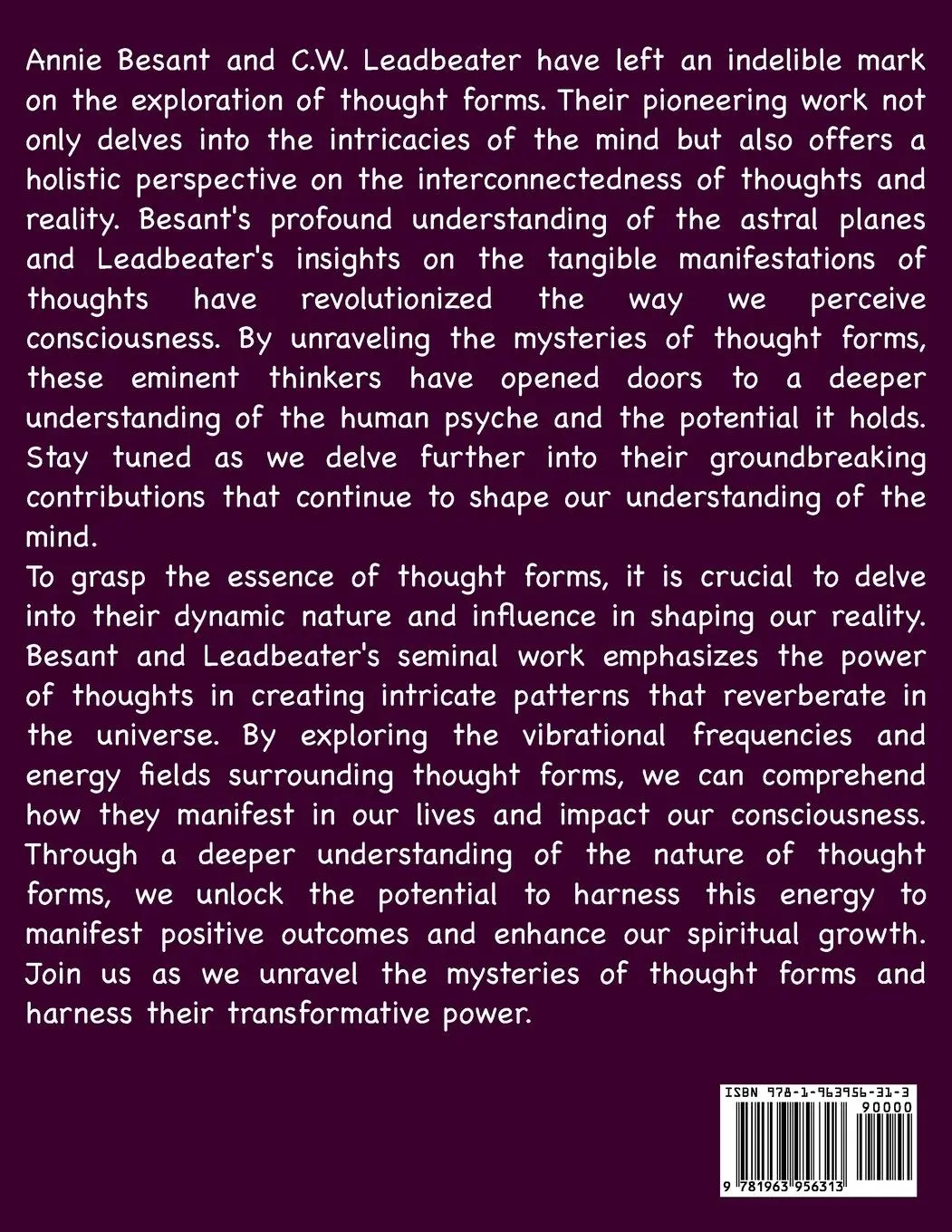 Rückseite: 9781963956313 | Thought-Forms | A Record of Clairvoyant Investigation (Color Edition)