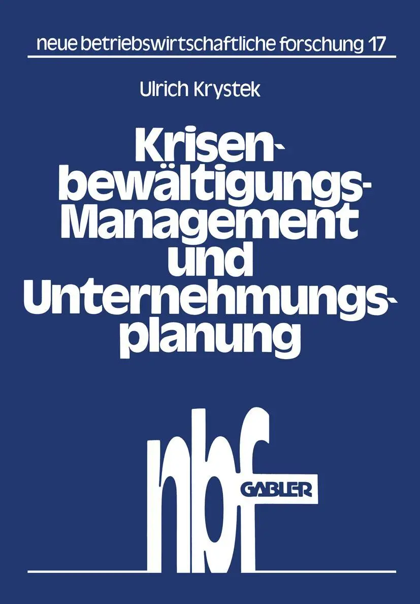 Cover: 9783409346313 | Krisenbewältigungs-Management und Unternehmungsplanung | Krystek