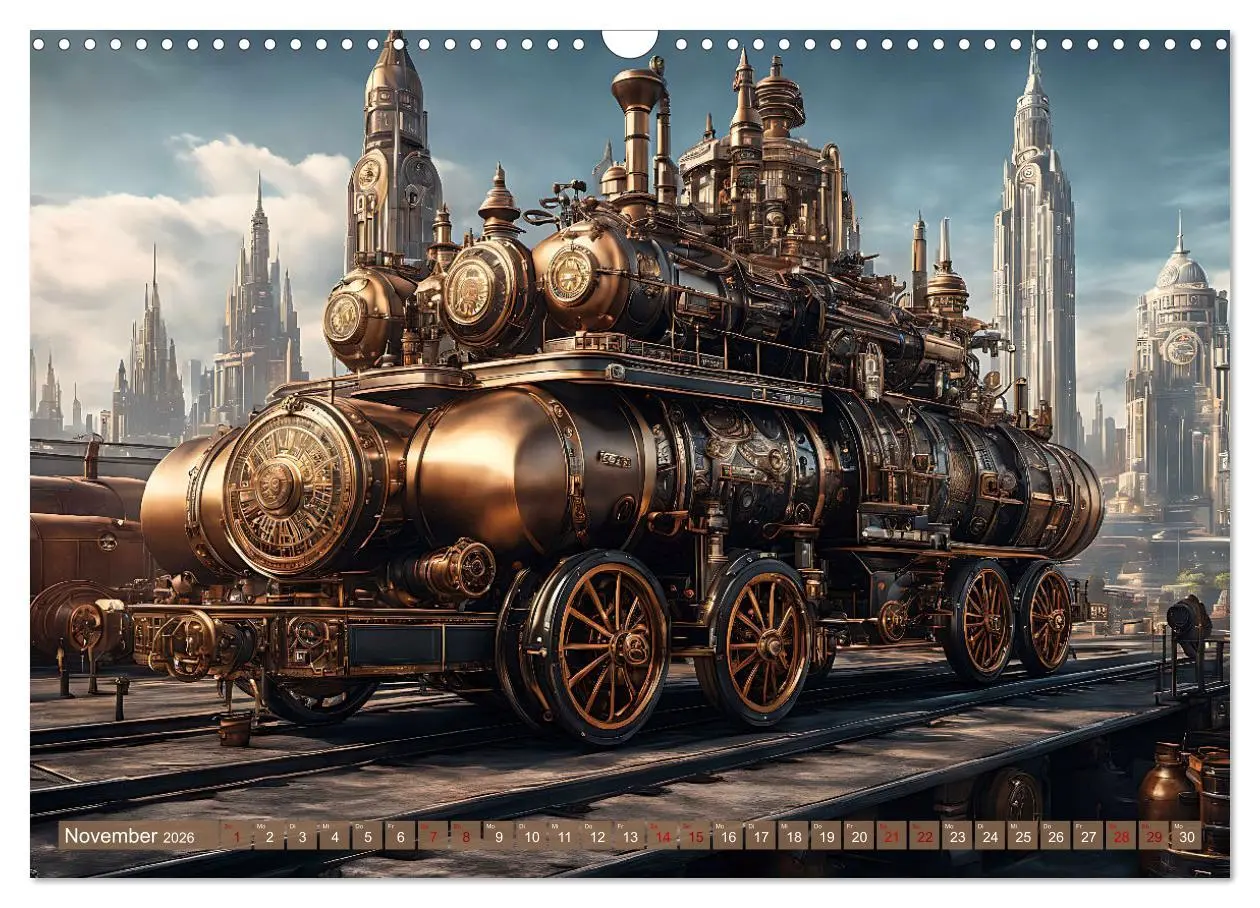 Bild: 9783457486313 | Steampunk Maschinenwelt (Wandkalender 2026 DIN A3 quer), CALVENDO...