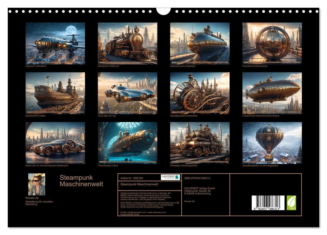 Bild: 9783457486313 | Steampunk Maschinenwelt (Wandkalender 2026 DIN A3 quer), CALVENDO...