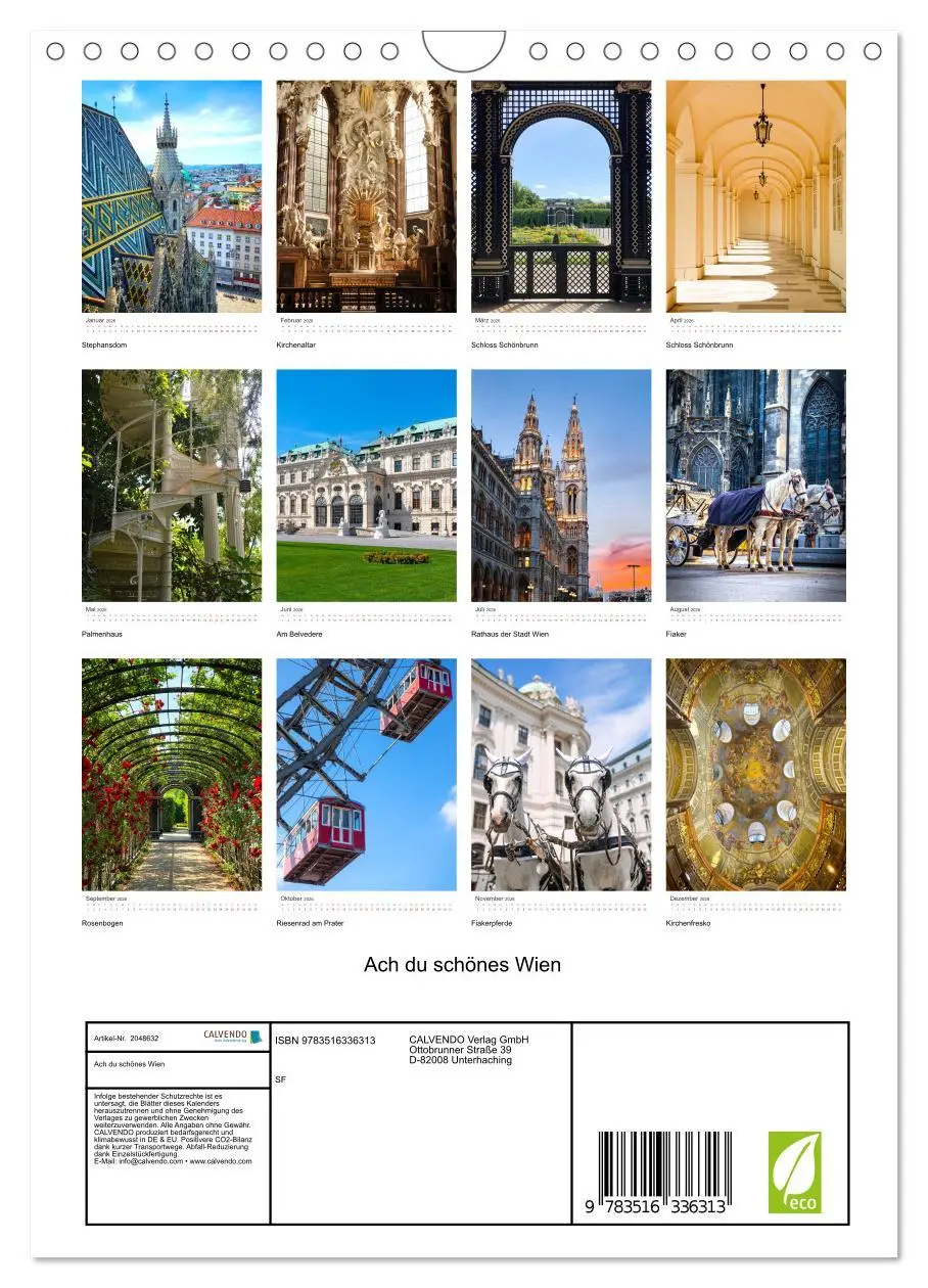 Bild: 9783516336313 | Ach du schönes Wien (Wandkalender 2026 DIN A4 hoch), CALVENDO...