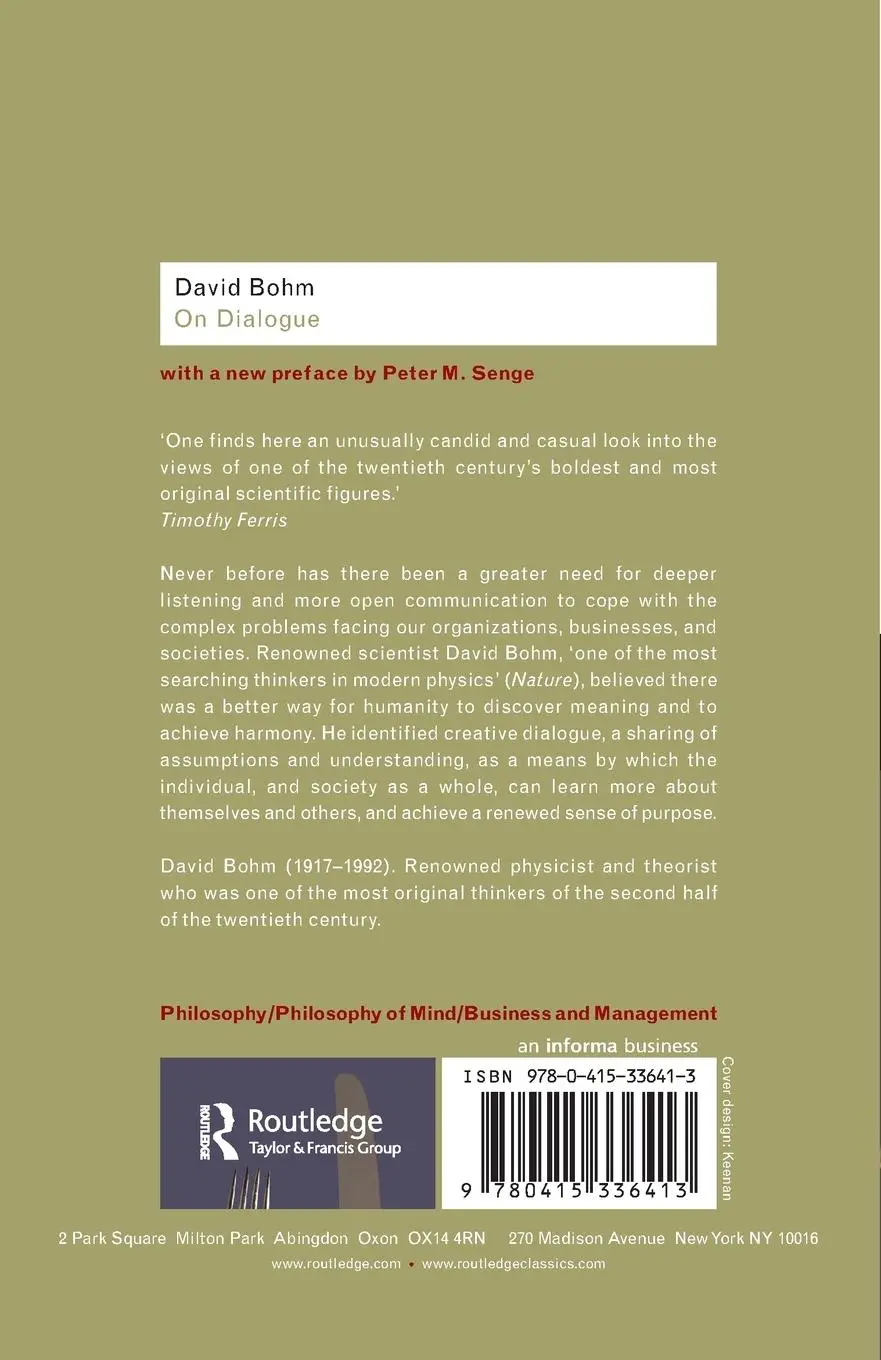 Rückseite: 9780415336413 | On Dialogue | David Bohm | Taschenbuch | Einband - flex.(Paperback)