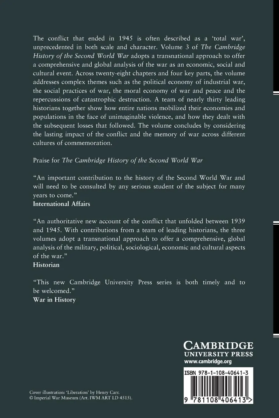 Rückseite: 9781108406413 | The Cambridge History of the Second World War | Michael Geyer (u. a.)