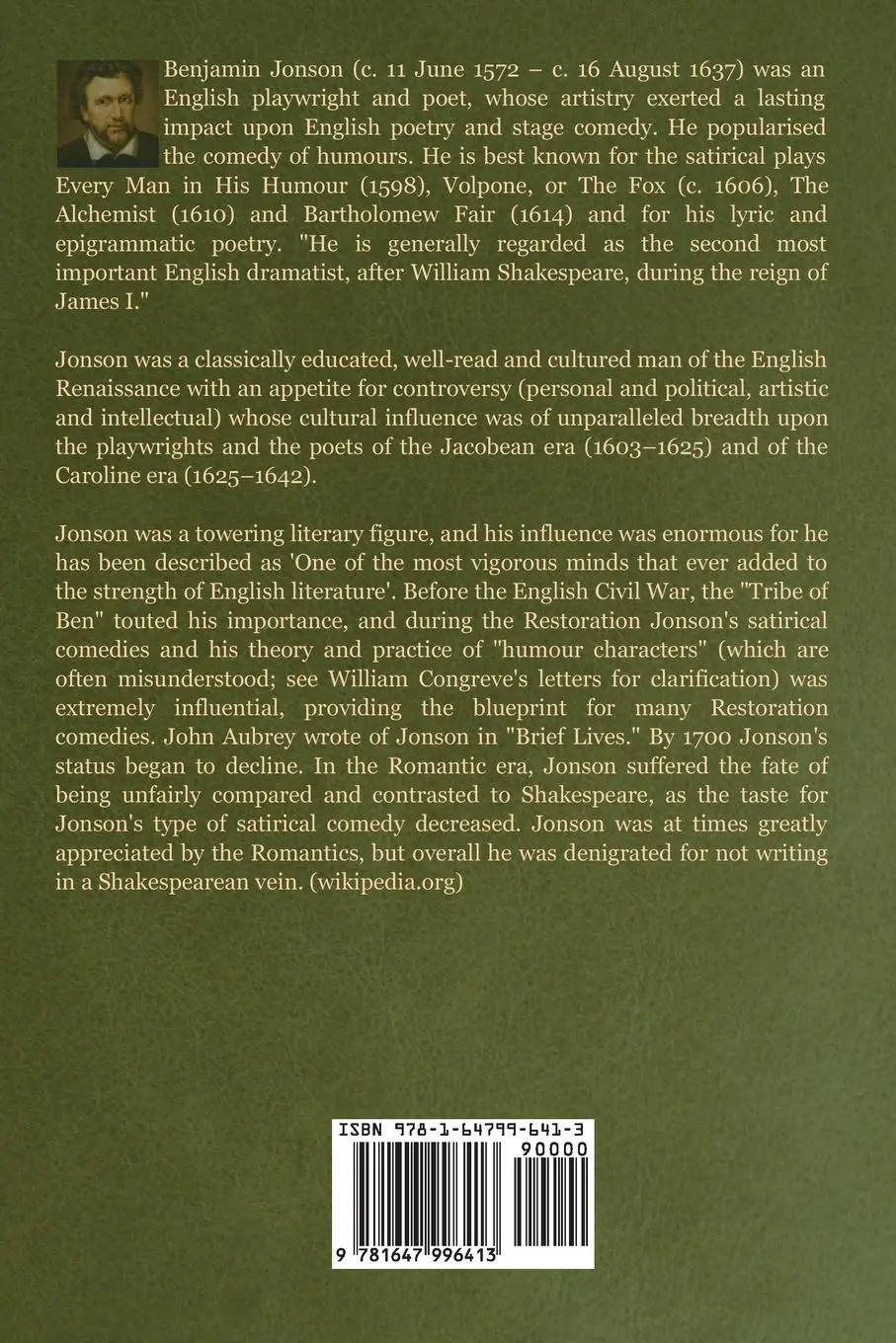 Rückseite: 9781647996413 | Volpone; Or The Fox | Ben Jonson | Taschenbuch | Englisch | 2020