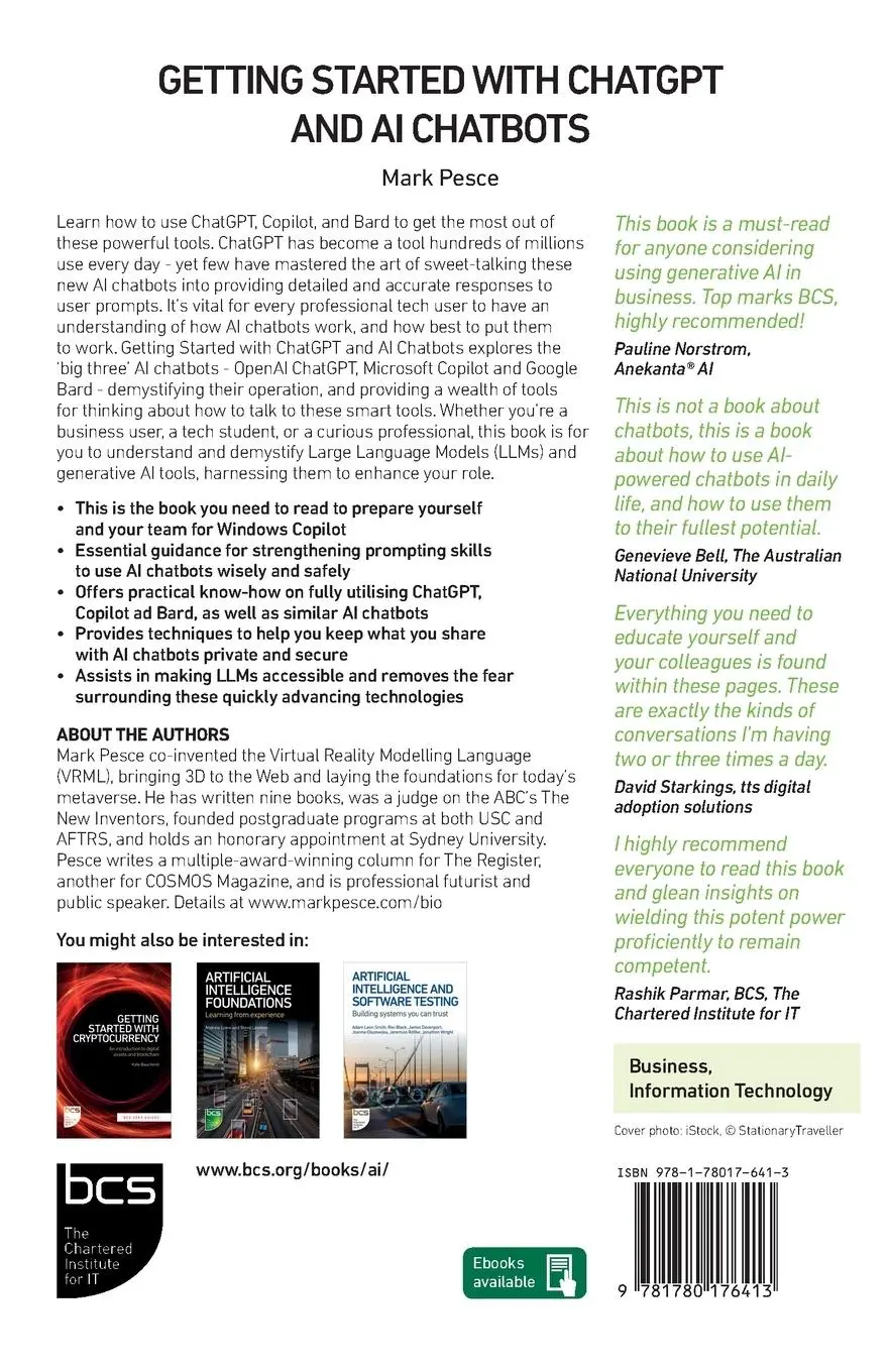 Rückseite: 9781780176413 | Getting Started with ChatGPT and AI Chatbots | Mark Pesce | Buch