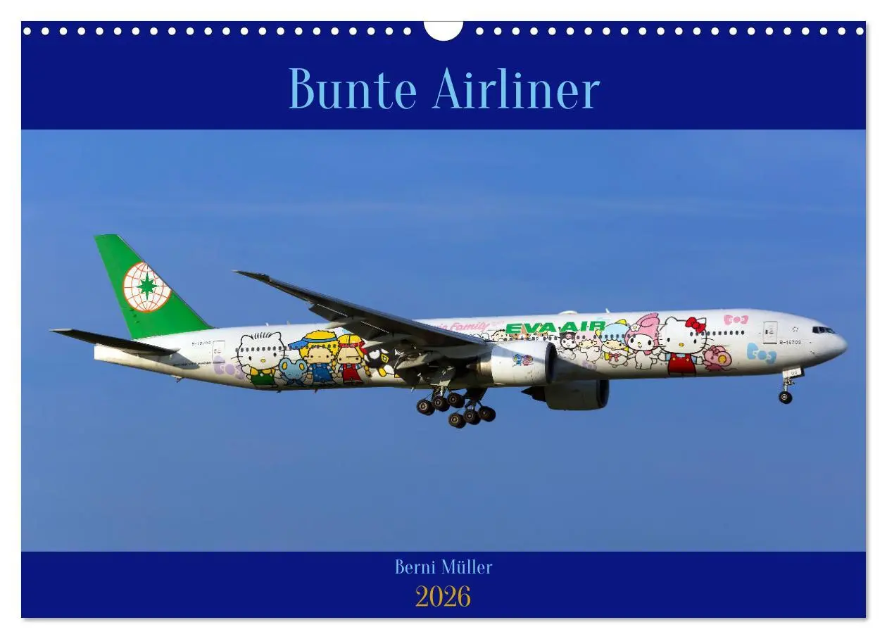 Cover: 9783457546413 | Bunte Airliner (Wandkalender 2026 DIN A3 quer), CALVENDO...