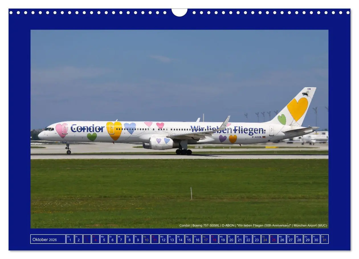 Bild: 9783457546413 | Bunte Airliner (Wandkalender 2026 DIN A3 quer), CALVENDO...