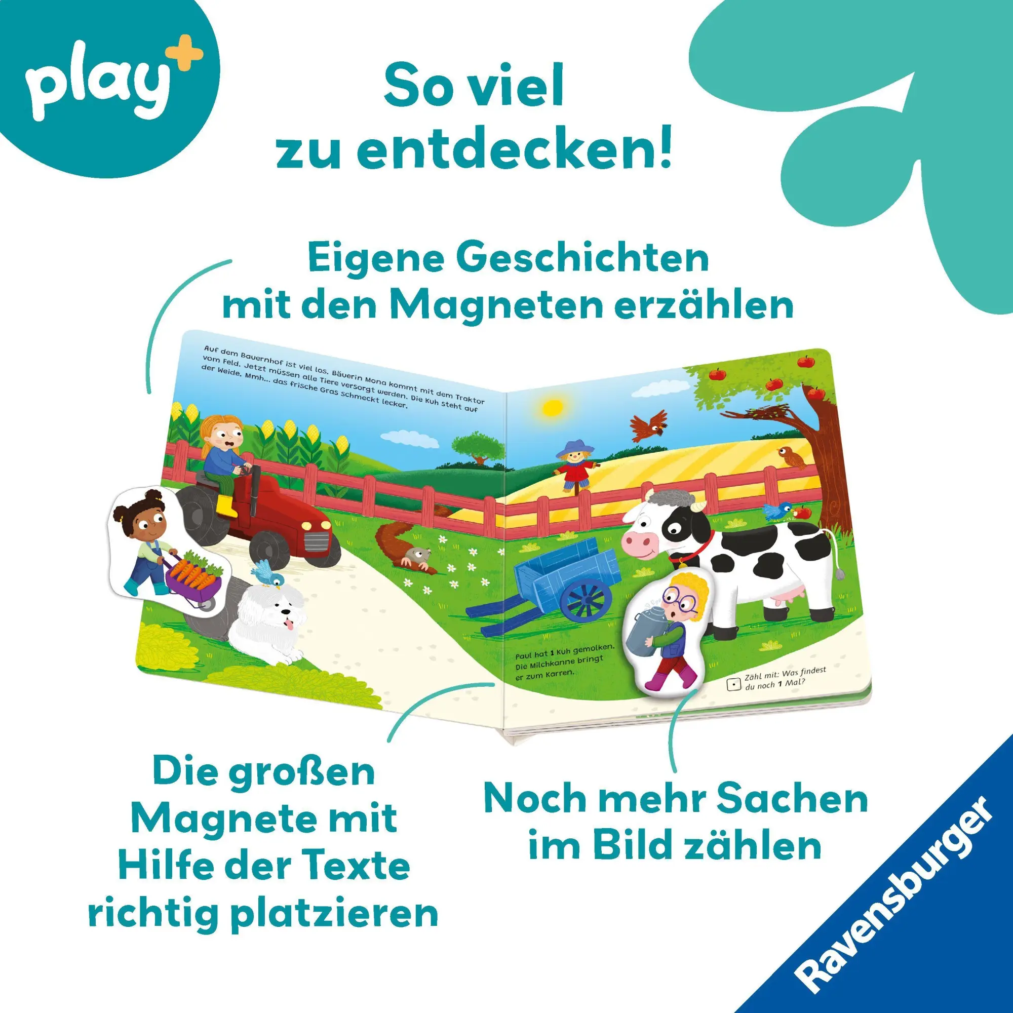 Bild: 9783473456413 | Play+ Mein Spiel mit-Magnetbuch Komm, wir lernen Zählen - ab 18 Monate