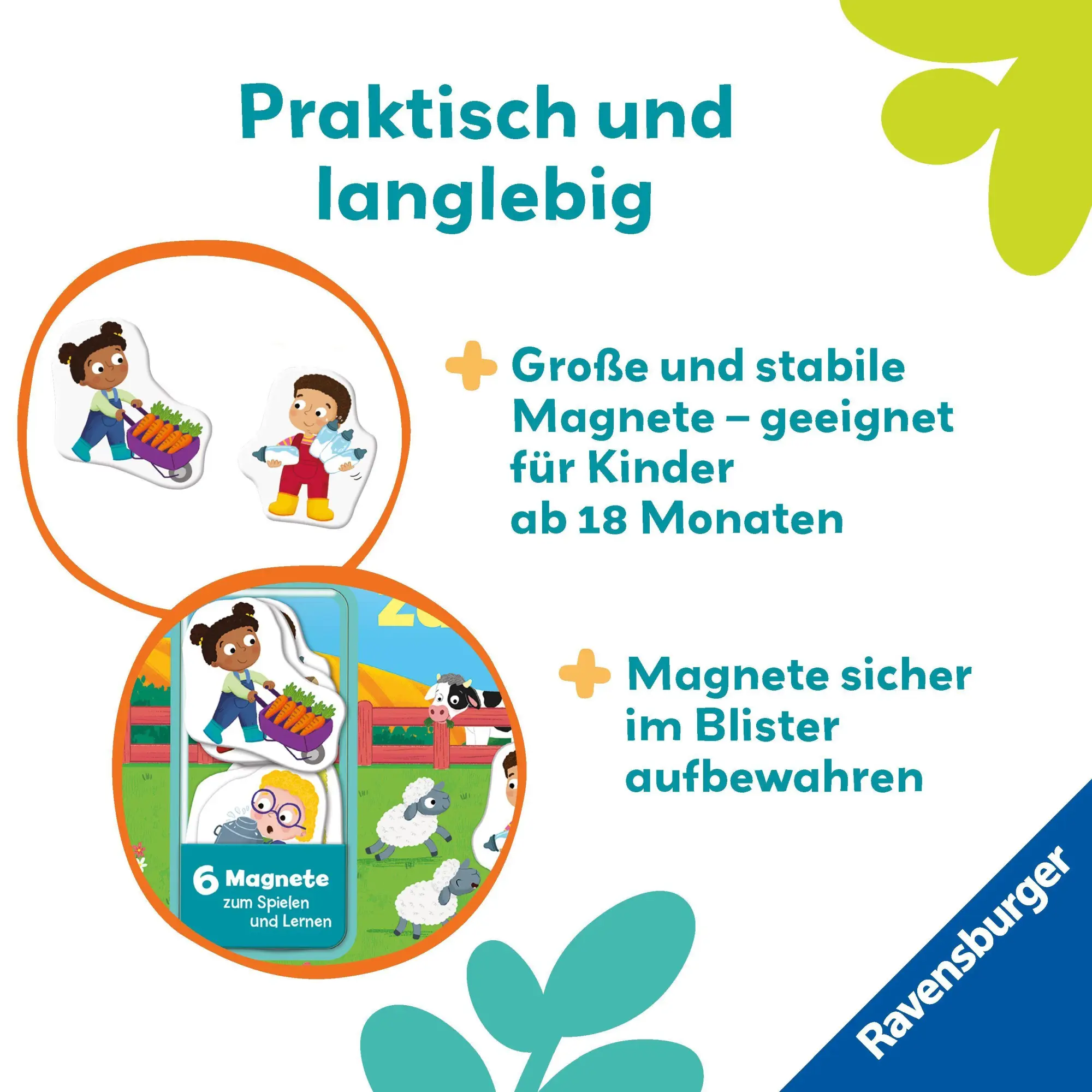 Bild: 9783473456413 | Play+ Mein Spiel mit-Magnetbuch Komm, wir lernen Zählen - ab 18 Monate