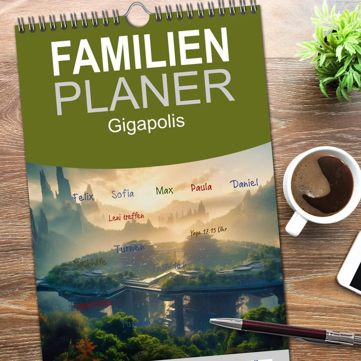 Bild: 9783516496413 | Familienplaner 2026 - Gigapolis mit 5 Spalten (Wandkalender, 21 x...