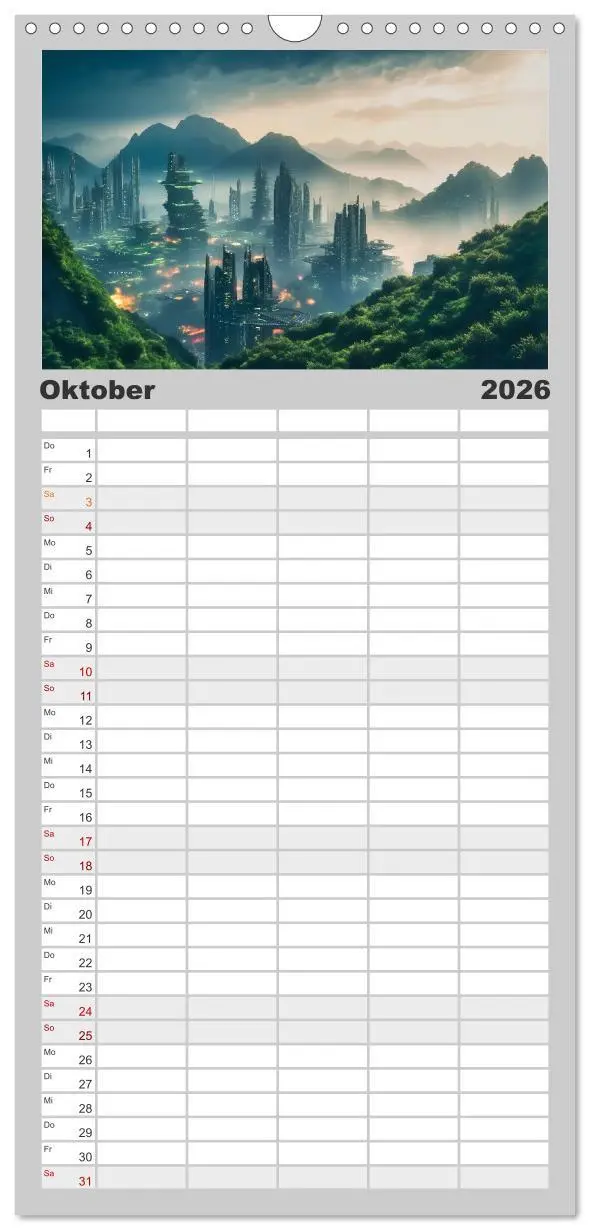 Bild: 9783516496413 | Familienplaner 2026 - Gigapolis mit 5 Spalten (Wandkalender, 21 x...