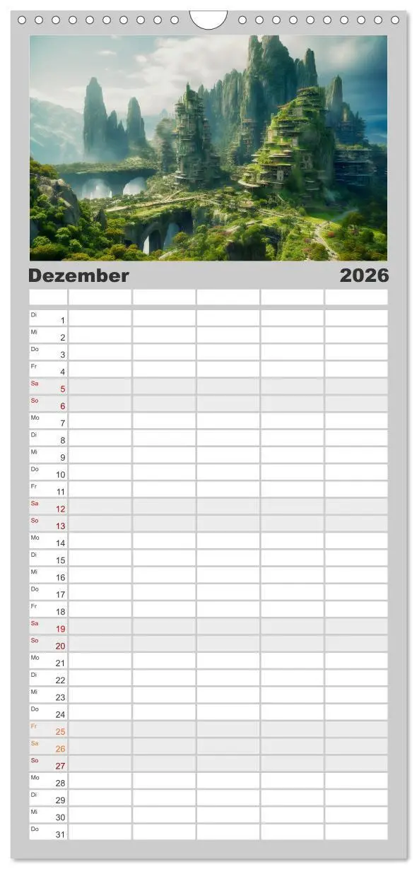 Bild: 9783516496413 | Familienplaner 2026 - Gigapolis mit 5 Spalten (Wandkalender, 21 x...
