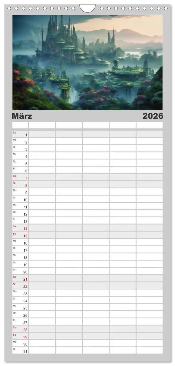 Bild: 9783516496413 | Familienplaner 2026 - Gigapolis mit 5 Spalten (Wandkalender, 21 x...