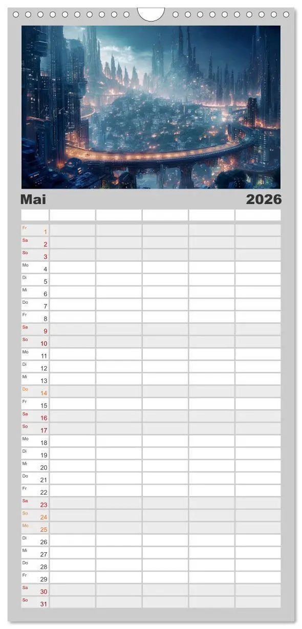 Bild: 9783516496413 | Familienplaner 2026 - Gigapolis mit 5 Spalten (Wandkalender, 21 x...