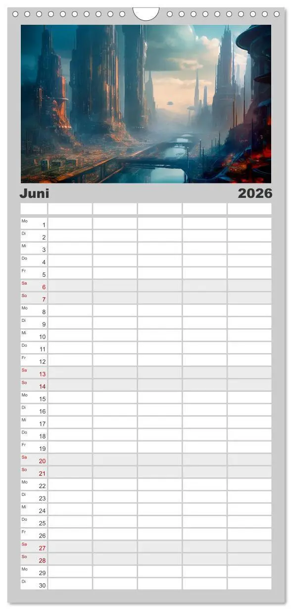 Bild: 9783516496413 | Familienplaner 2026 - Gigapolis mit 5 Spalten (Wandkalender, 21 x...