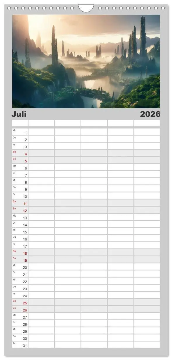 Bild: 9783516496413 | Familienplaner 2026 - Gigapolis mit 5 Spalten (Wandkalender, 21 x...