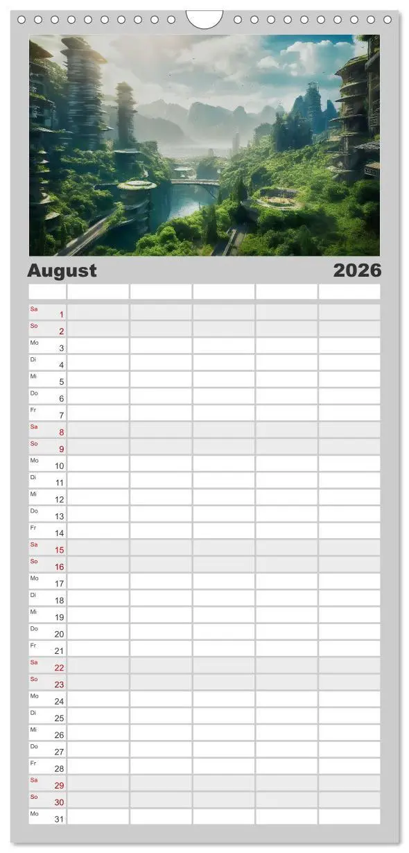 Bild: 9783516496413 | Familienplaner 2026 - Gigapolis mit 5 Spalten (Wandkalender, 21 x...