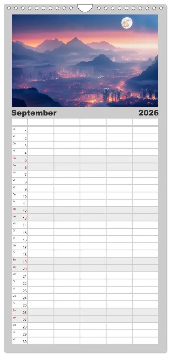 Bild: 9783516496413 | Familienplaner 2026 - Gigapolis mit 5 Spalten (Wandkalender, 21 x...