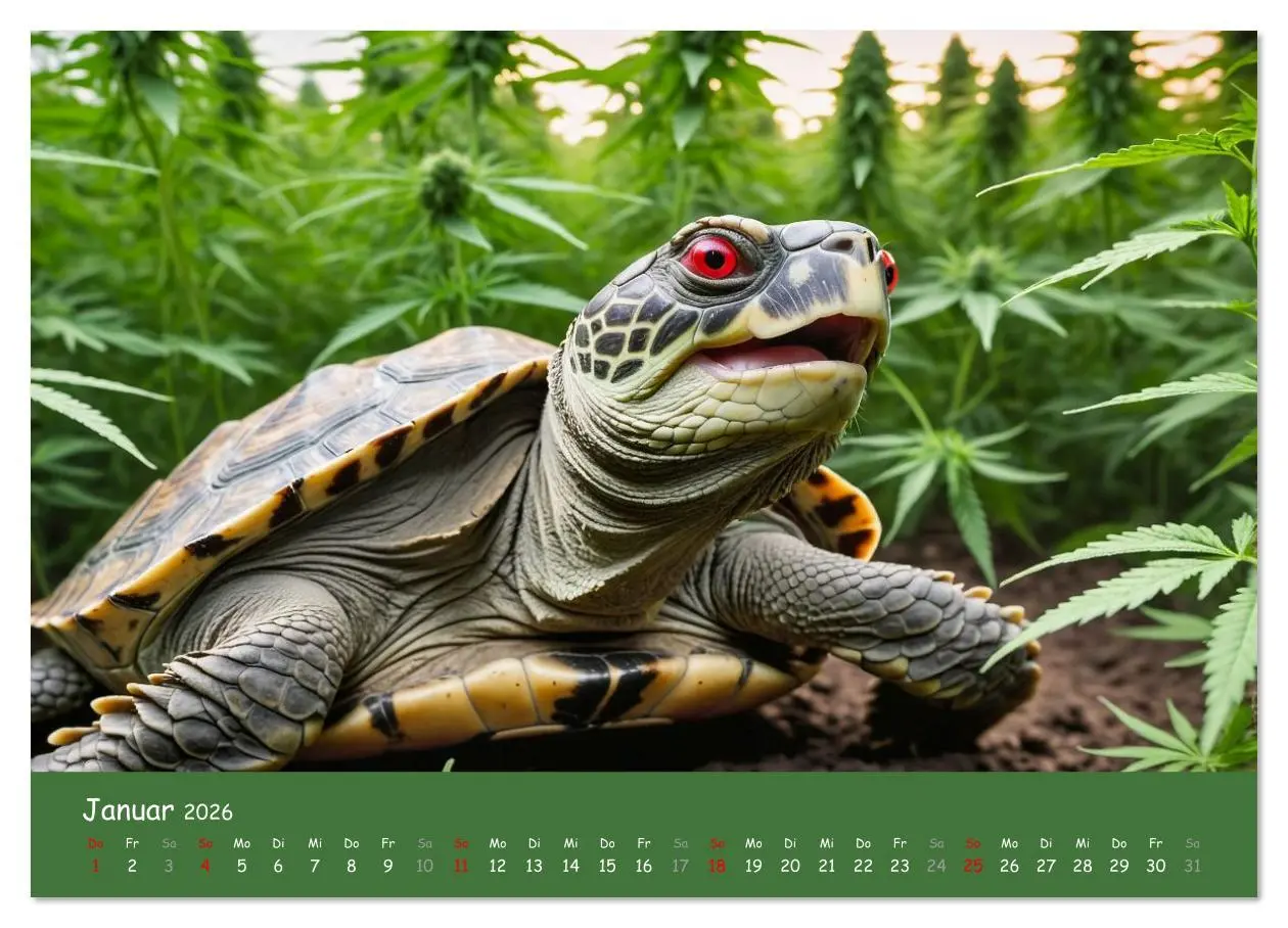 Bild: 9783516636413 | Tiere auf Gras - Der verrückte Cannabis-Kalender voller bekiffter...