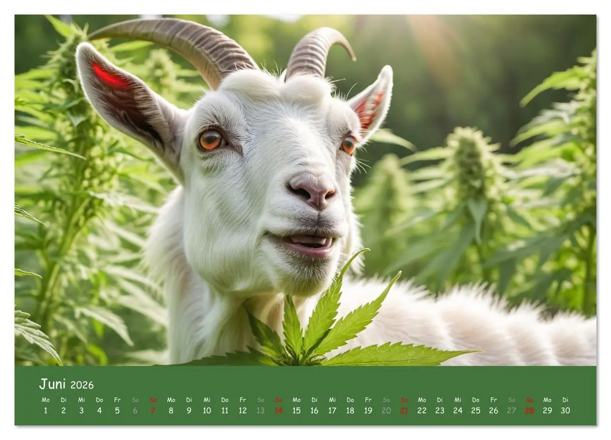 Bild: 9783516636413 | Tiere auf Gras - Der verrückte Cannabis-Kalender voller bekiffter...