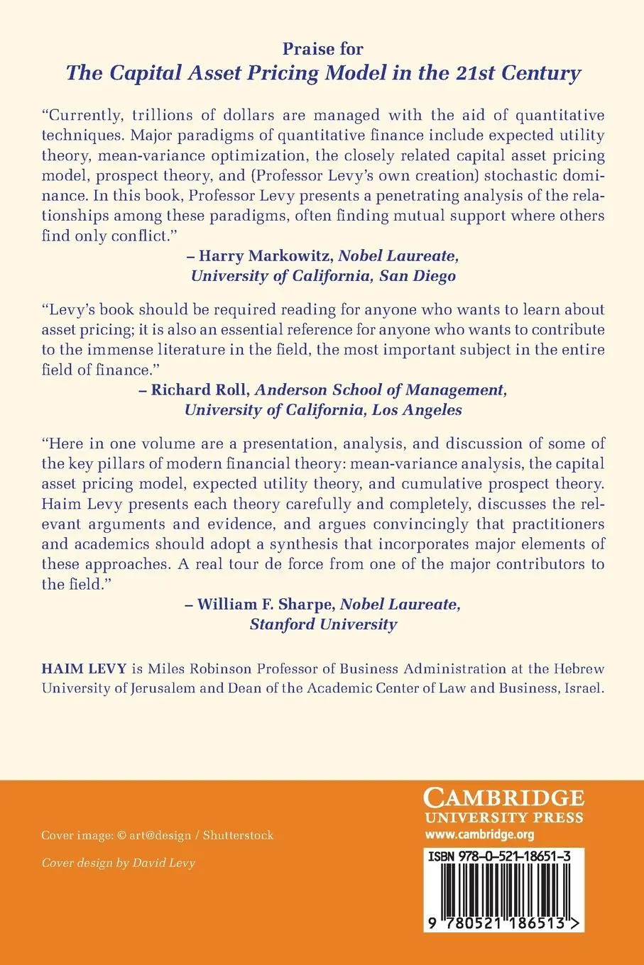 Rückseite: 9780521186513 | The Capital Asset Pricing Model in the 21st Century | Haim Levy | Buch