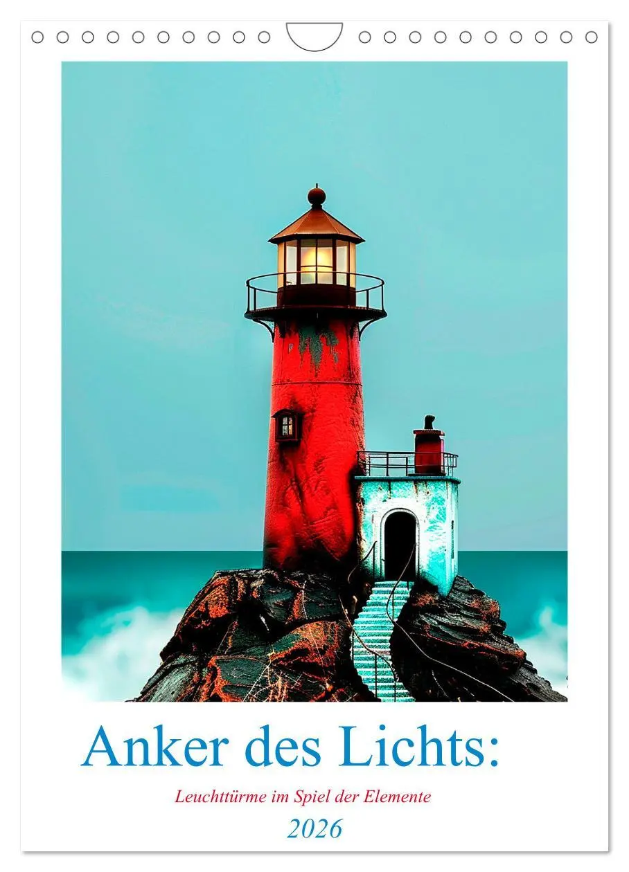 Cover: 9783516246513 | Anker des Lichts: Leuchttürme im Spiel der Elemente (Wandkalender...