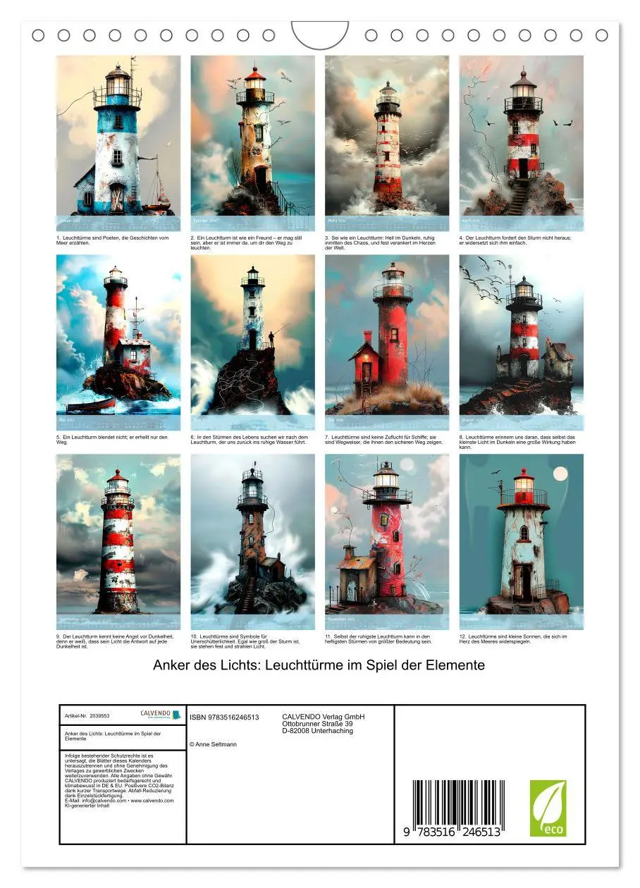 Bild: 9783516246513 | Anker des Lichts: Leuchttürme im Spiel der Elemente (Wandkalender...