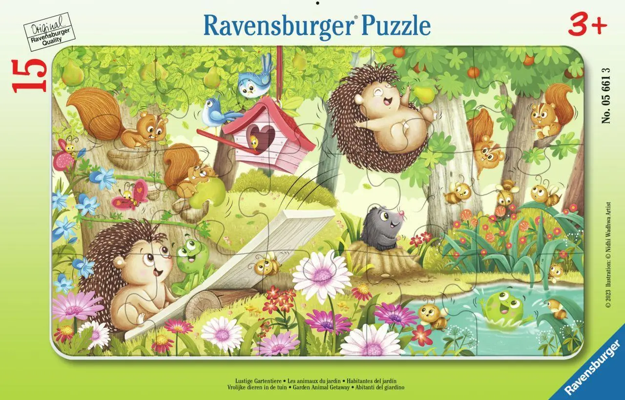 Cover: 4005556056613 | Ravensburger Kinderpuzzle - 05661 Lustige Gartentiere - 15 Teile...