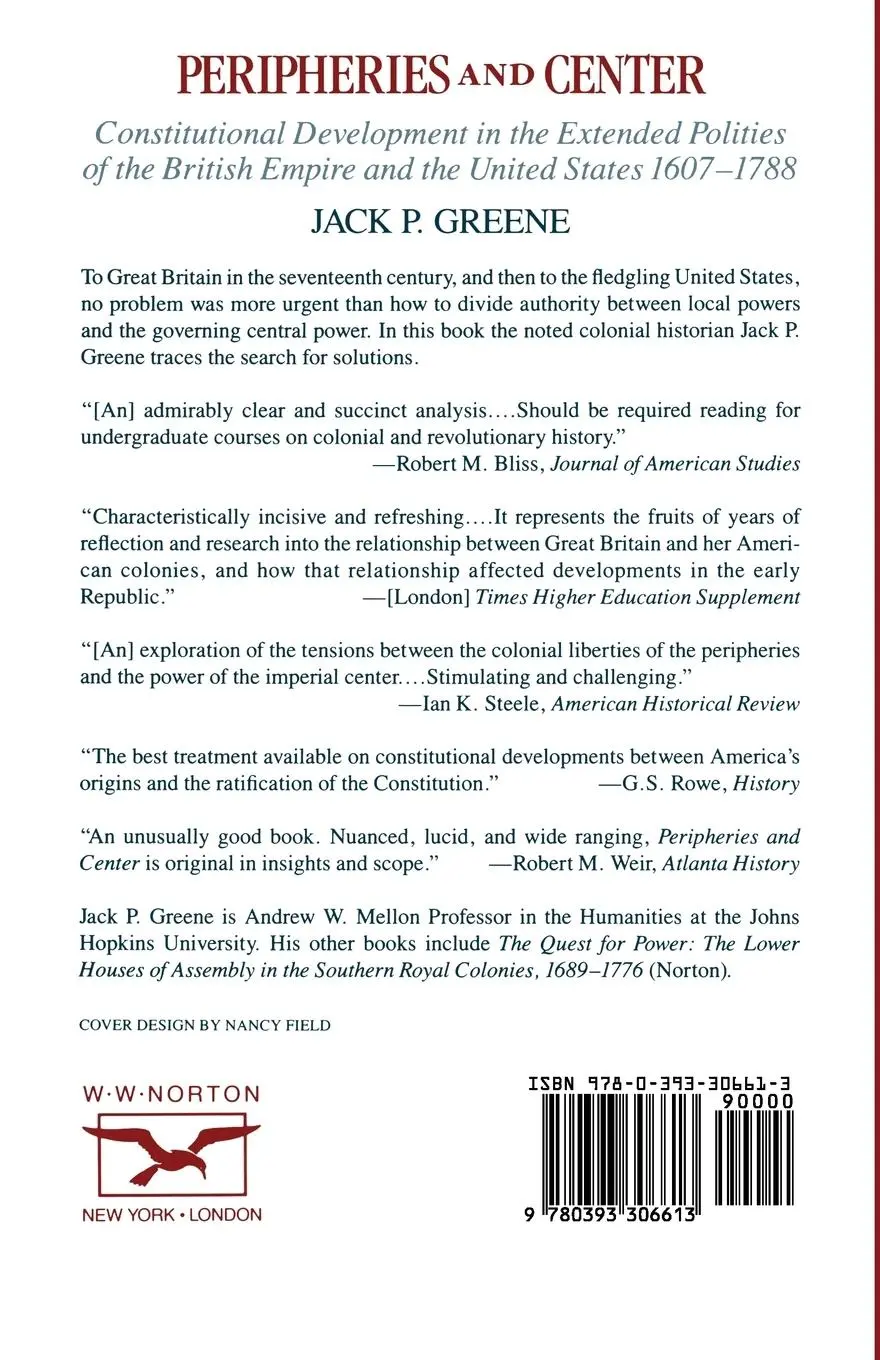 Rückseite: 9780393306613 | Peripheries and Center | Jack P. Greene | Taschenbuch | Englisch