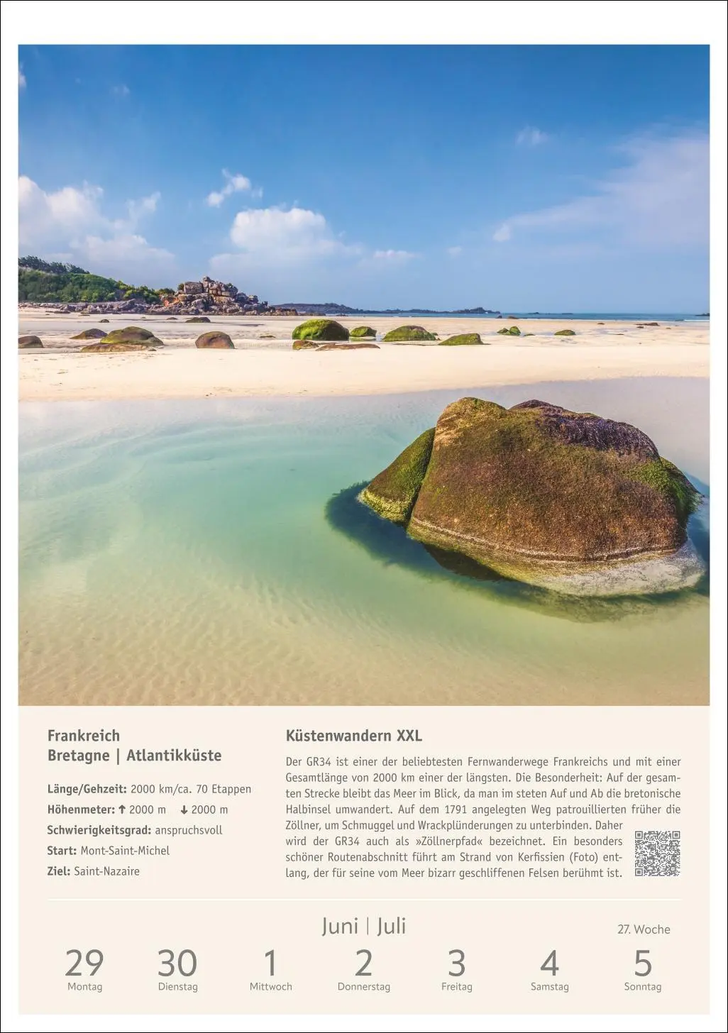 Bild: 9783840036613 | Wanderlust Wochen-Kulturkalender 2026 - 53 Touren von Sylt bis zu...