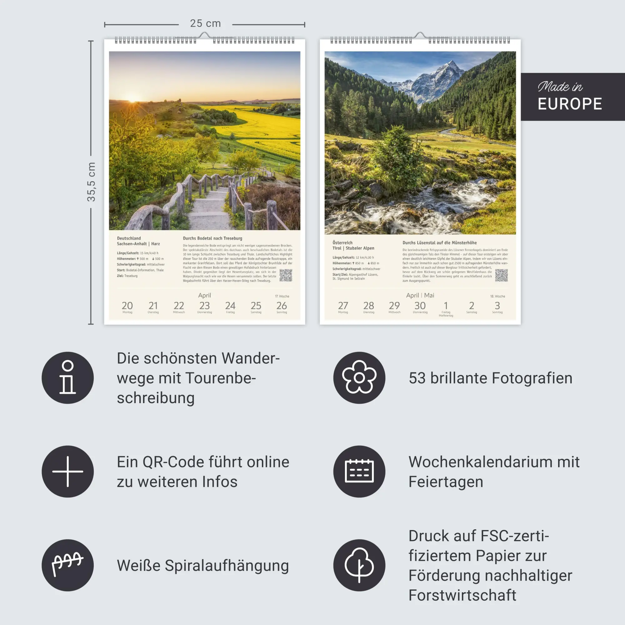 Bild: 9783840036613 | Wanderlust Wochen-Kulturkalender 2026 - 53 Touren von Sylt bis zu...