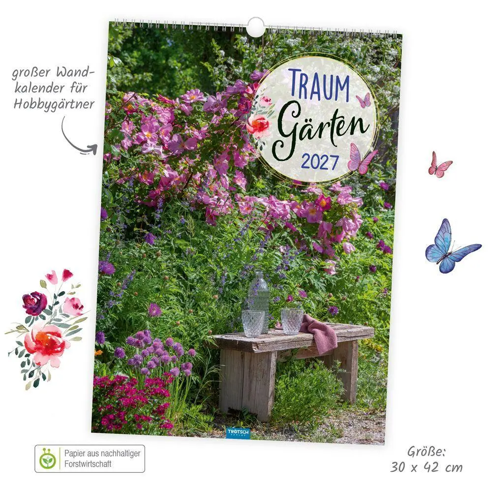 Bild: 9783988026613 | TRÖTSCH - Großbildkalender Traumgärten 2027 | Wandkalender | KG | 2027