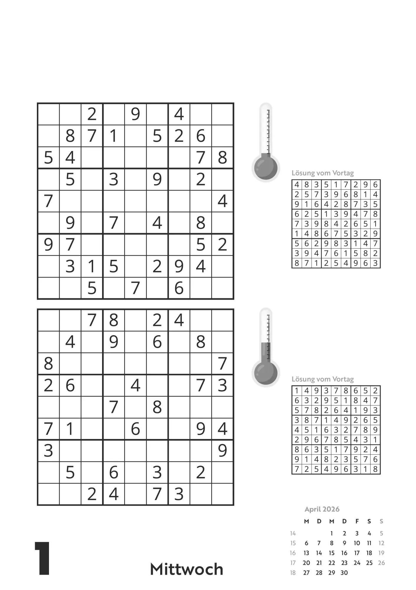 Bild: 4069095006713 | Das tägliche Sudoku 2026 - Tagesabreißkalender -14,8x21,0 -...