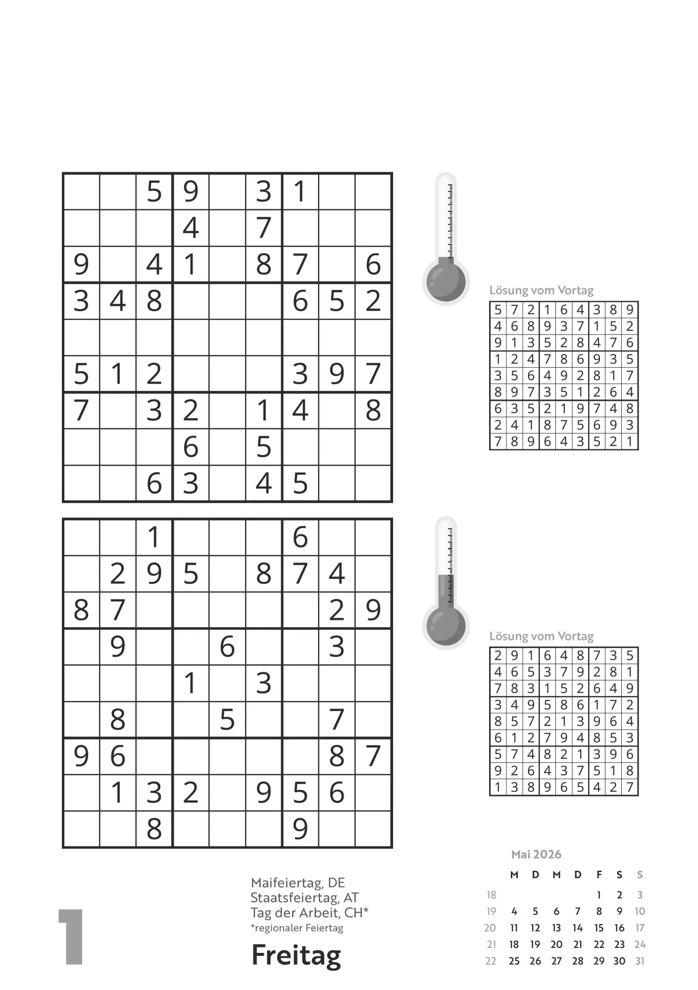 Bild: 4069095006713 | Das tägliche Sudoku 2026 - Tagesabreißkalender -14,8x21,0 -...