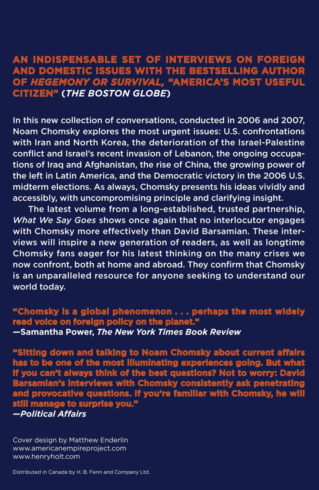 Rückseite: 9780805086713 | What We Say Goes | Conversations on U.S. Power in a Changing World