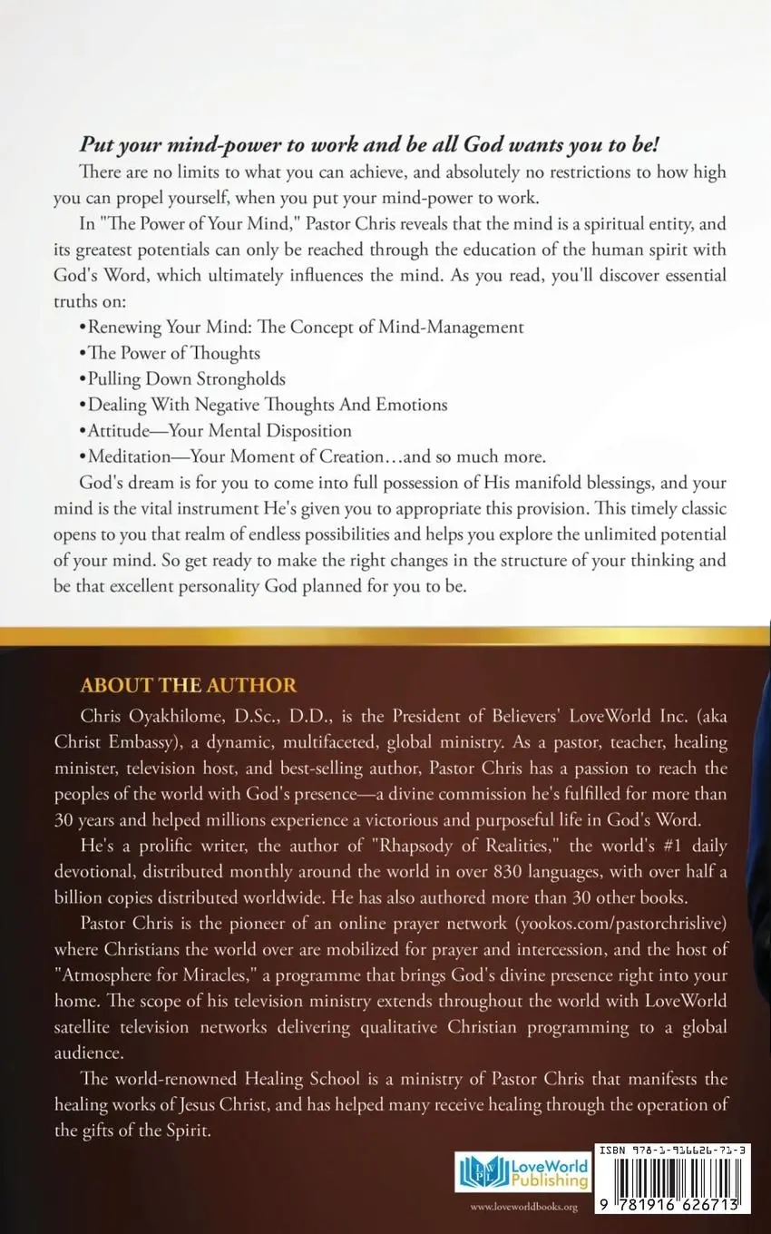Rückseite: 9781916626713 | THE POWER OF YOUR MIND | Chris Oyakhilome | Taschenbuch | Englisch