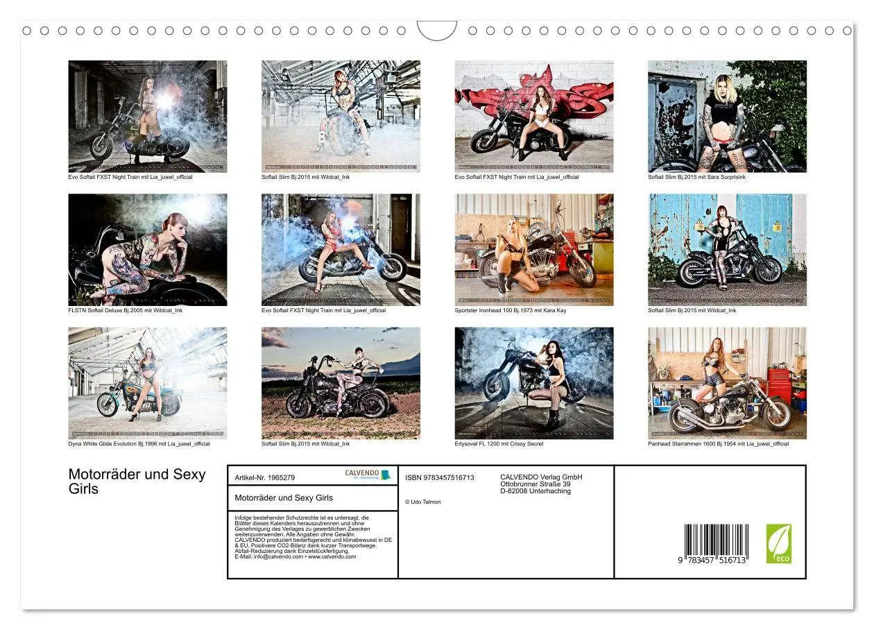 Bild: 9783457516713 | Motorräder und Sexy Girls (Wandkalender 2026 DIN A3 quer), CALVENDO...