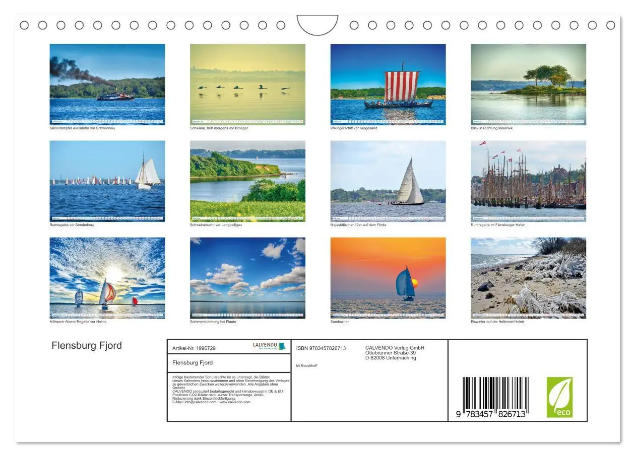 Bild: 9783457826713 | Flensburg Fjord (Wandkalender 2026 DIN A4 quer), CALVENDO...