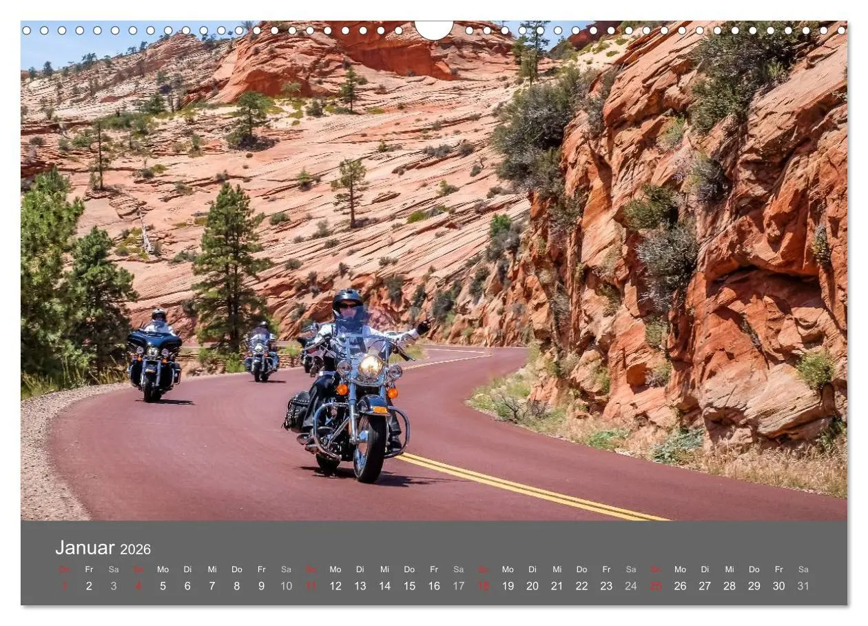 Bild: 9783457996713 | Biker Paradies - Die Canyons der USA (Wandkalender 2026 DIN A3...