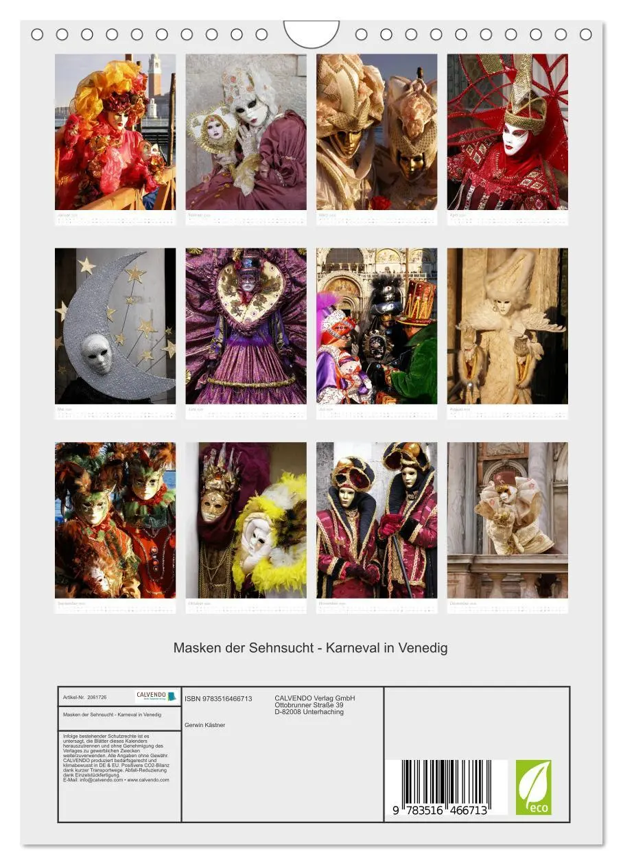 Bild: 9783516466713 | Masken der Sehnsucht - Karneval in Venedig (Wandkalender 2026 DIN...